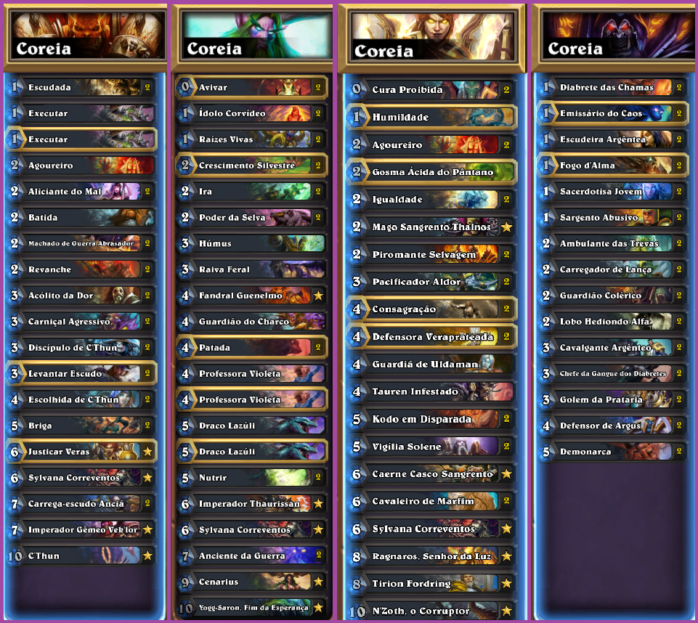 Coreia decklists summer